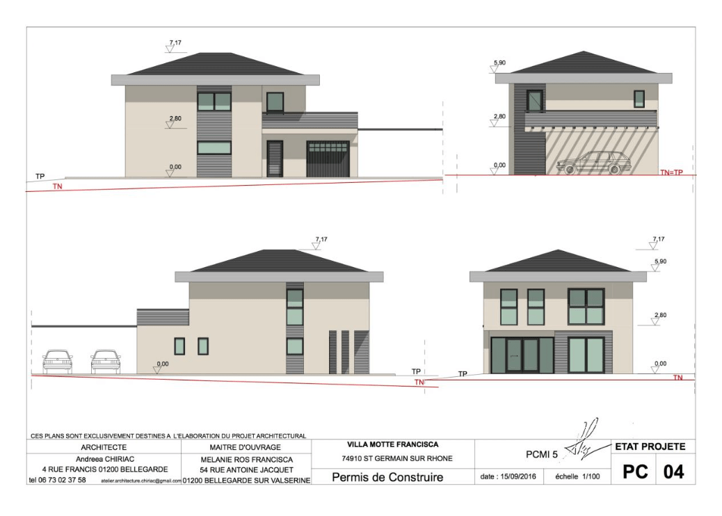 Permis de construire Villa Perrin Architecte Andreea Chiriac