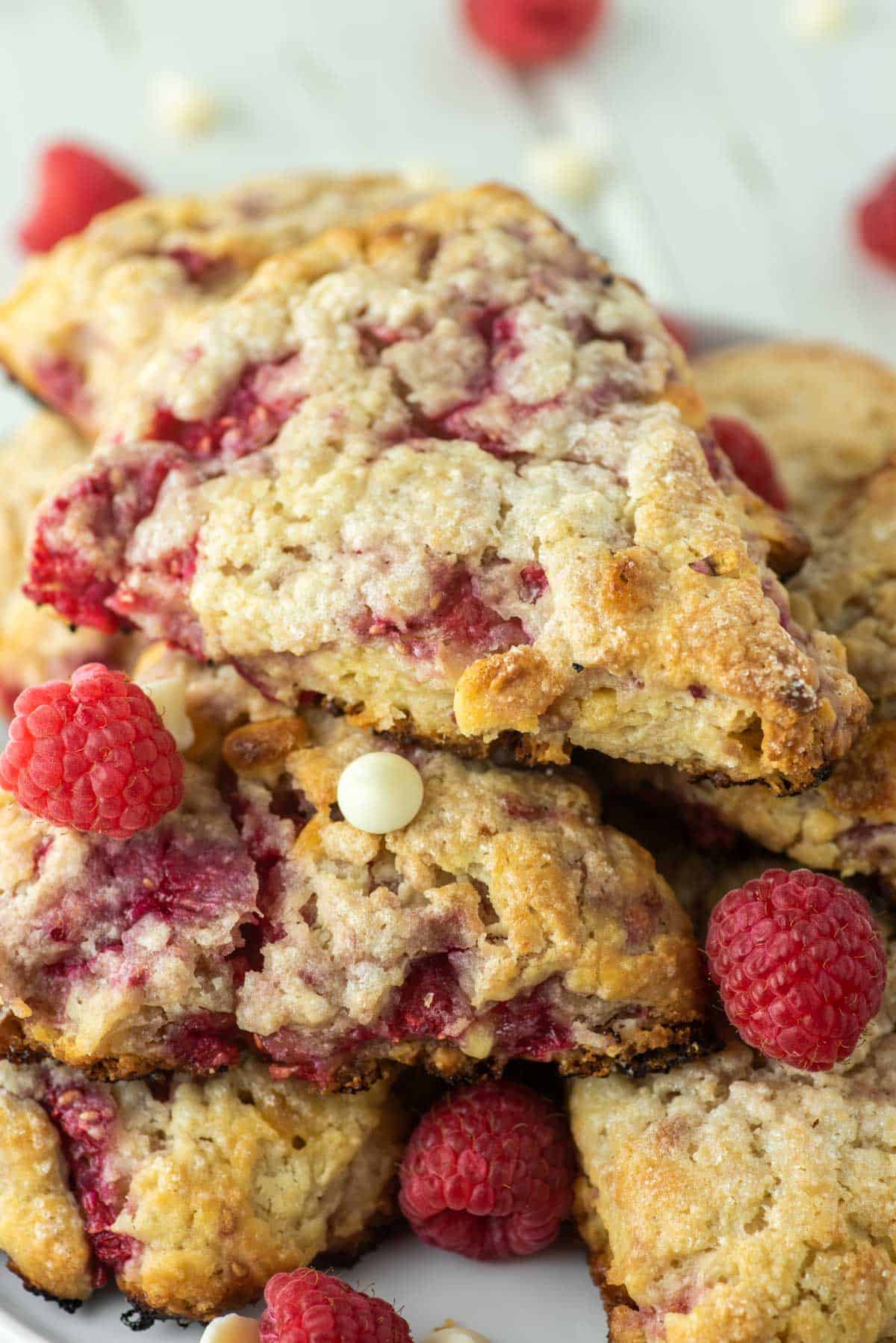 Raspberry and White Chocolate Scones Recipe Chisel & Fork