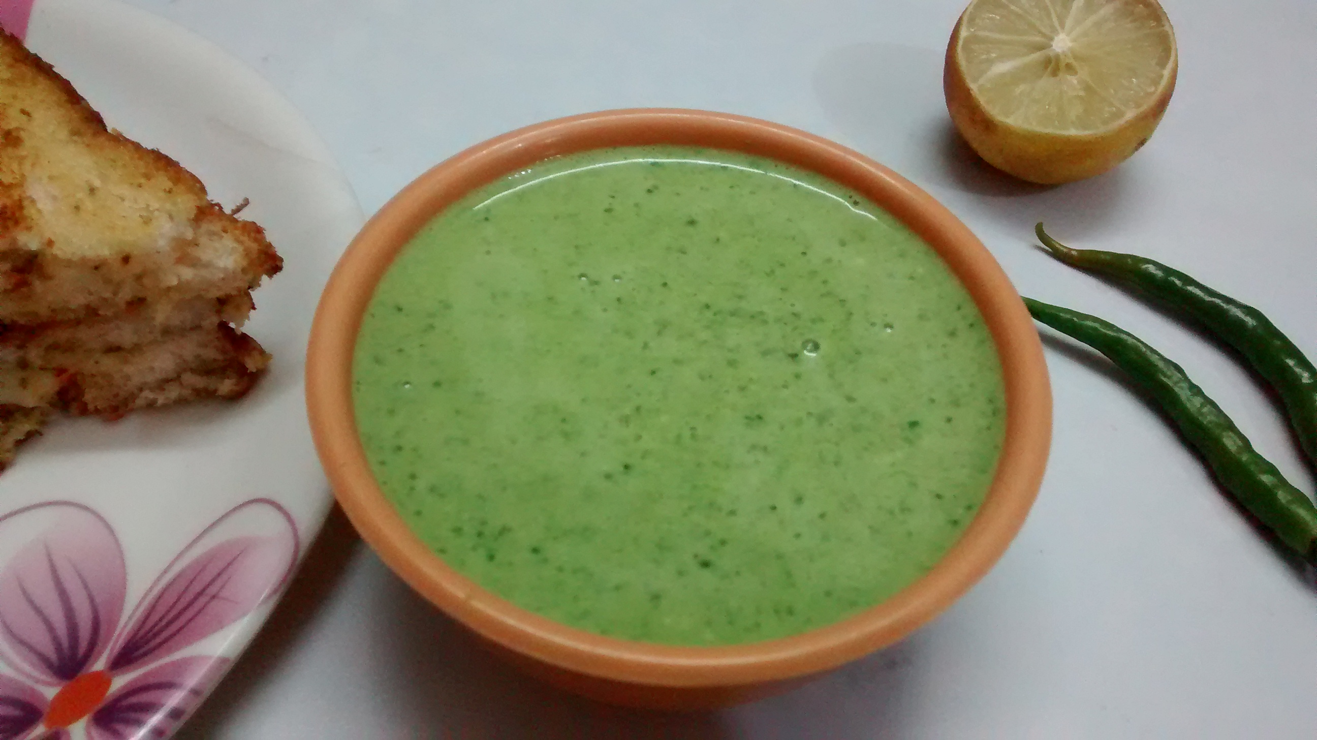 Coriander Curd Chutney (Dhania Dahi Chutney) Chits Kitchen