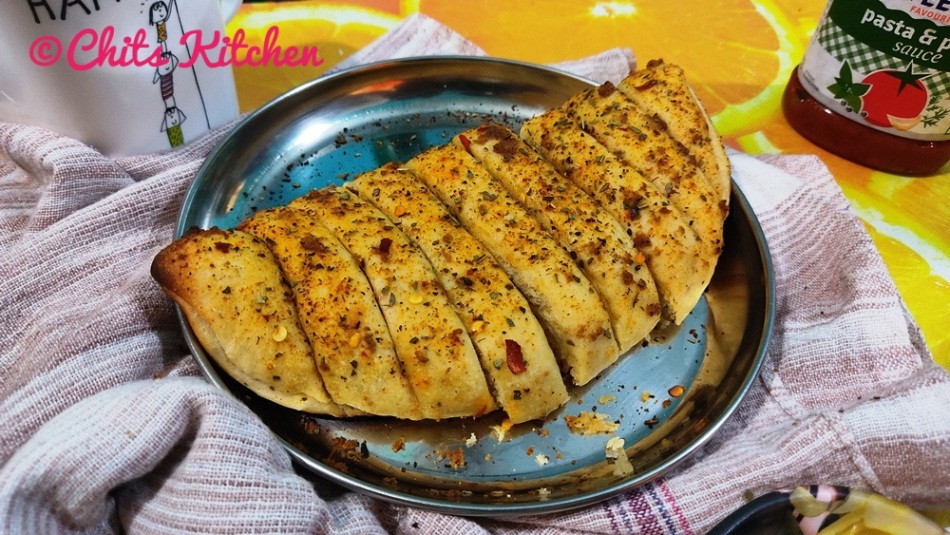 Dominos Garlic Breadsticks/Garlic Bread Recipe Chits Kitchen