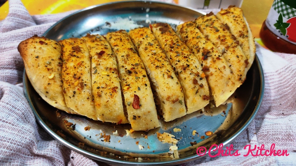 Dominos Garlic Breadsticks/Garlic Bread Recipe Chits Kitchen