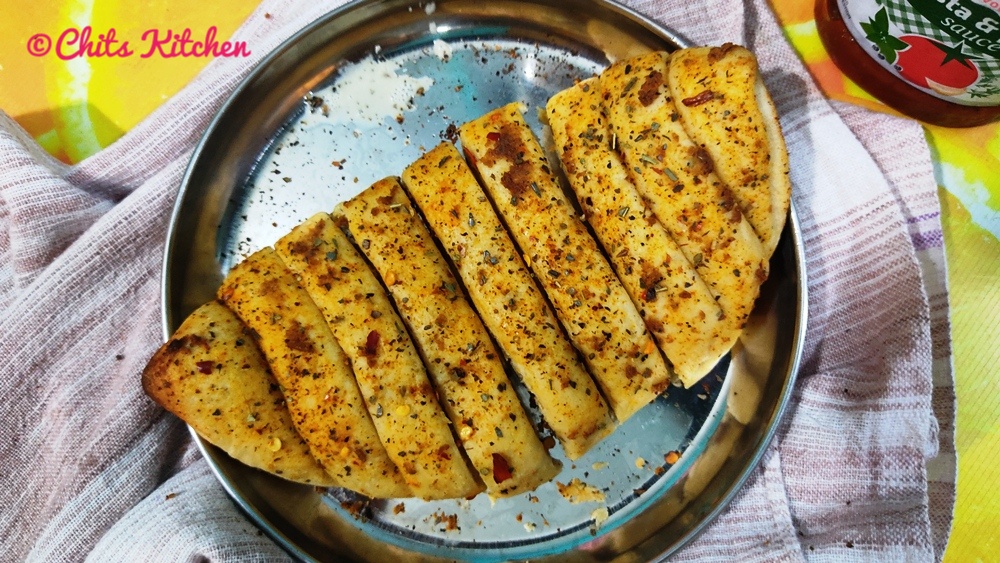 Dominos Garlic Breadsticks/Garlic Bread Recipe Chits Kitchen