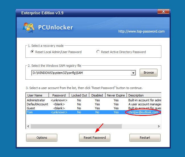 Reset Microsoft Account Password for Windows 10 / 8