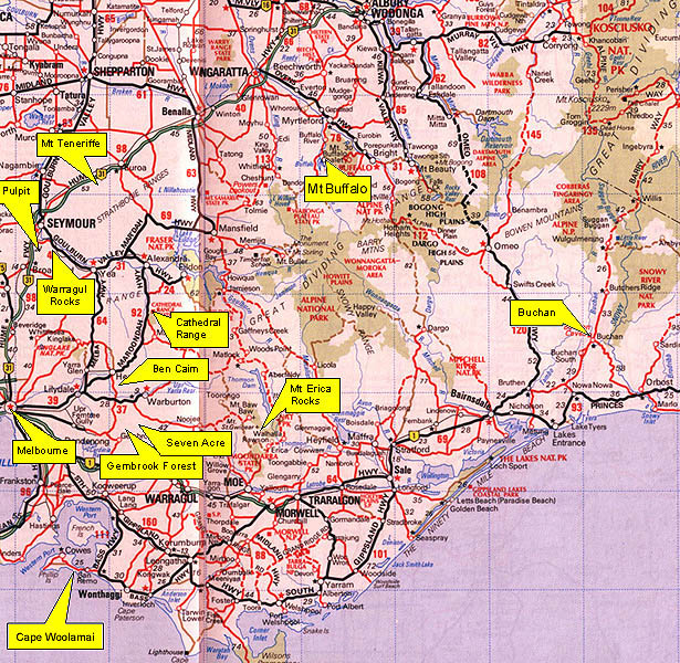 Detailed Road Map of Victoria Maphill