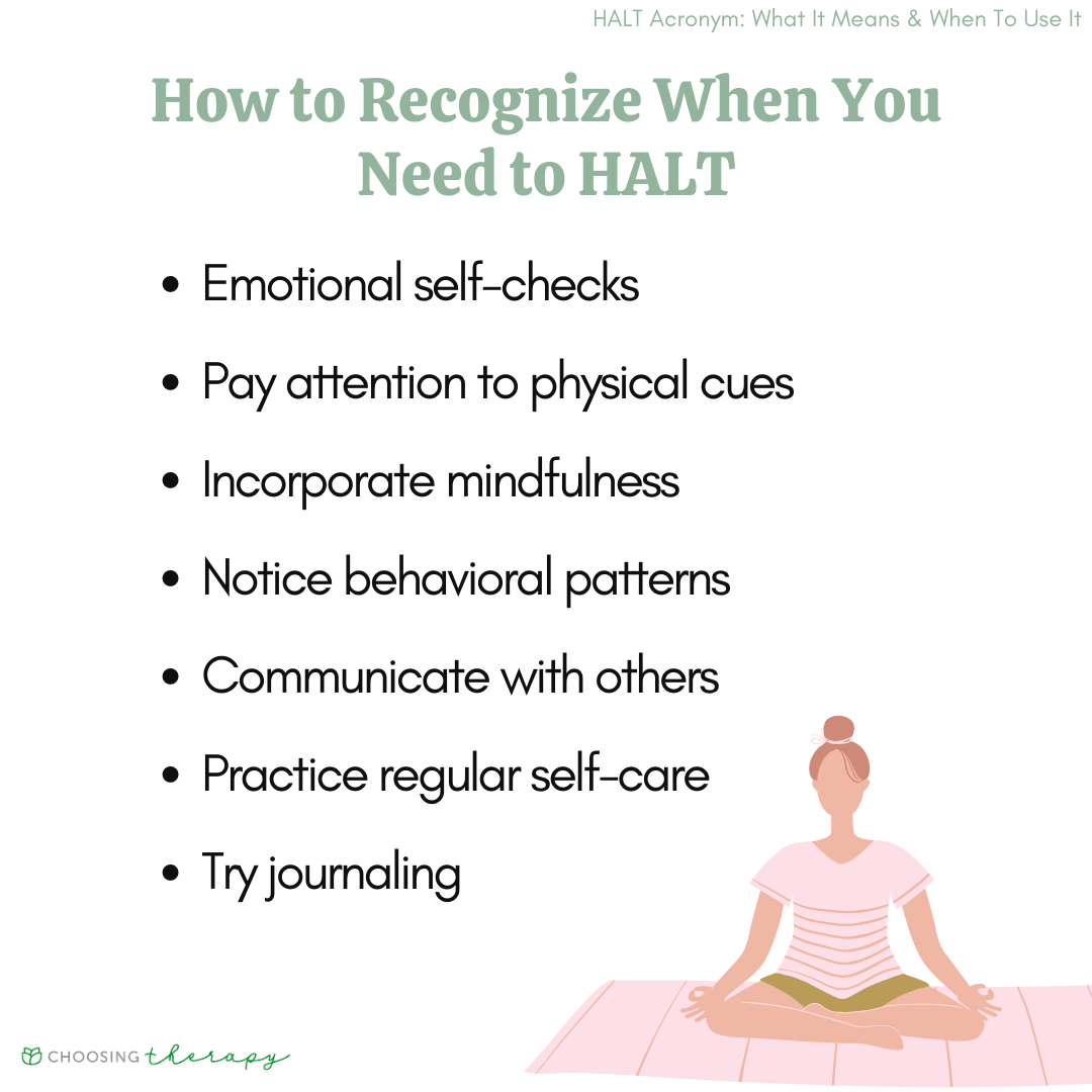 HALT Risk States Hungry, Angry, Lonely, Tired