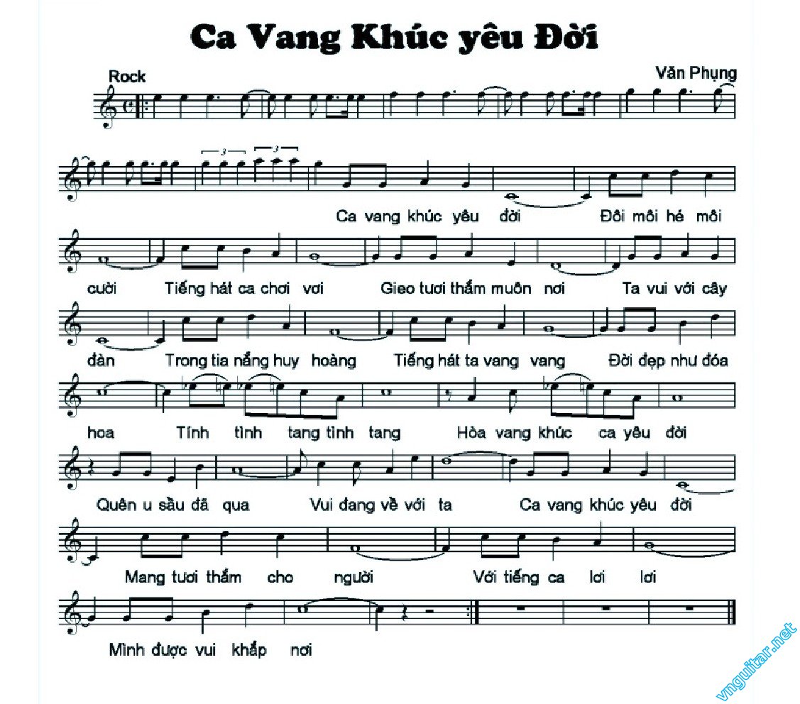 Sheet Ca vang khúc yêu đời (Let the little girl dance) Văn Phụng,Billy Bland song lyric