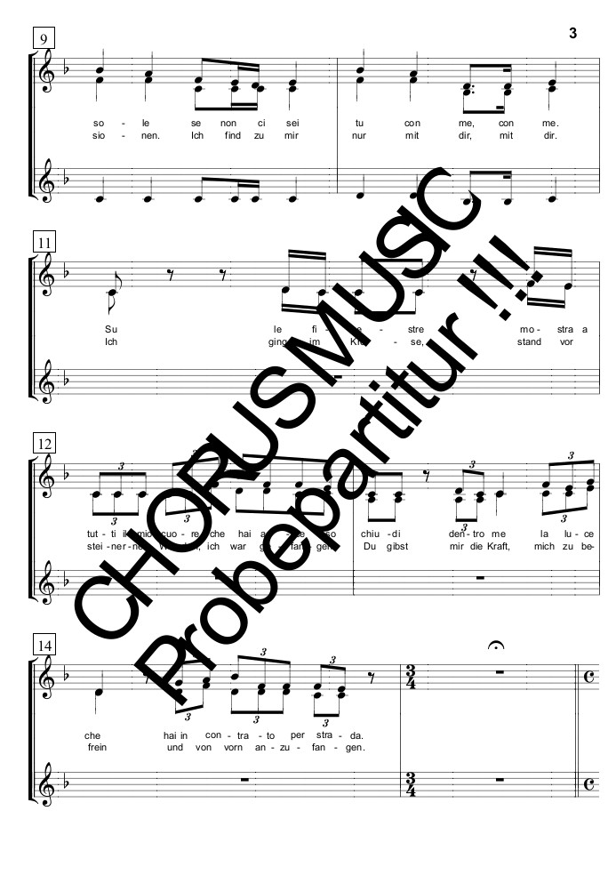 Time to say goodbye (Zeit zu geh’n) Singpartitur Frauenchor 3stimmig