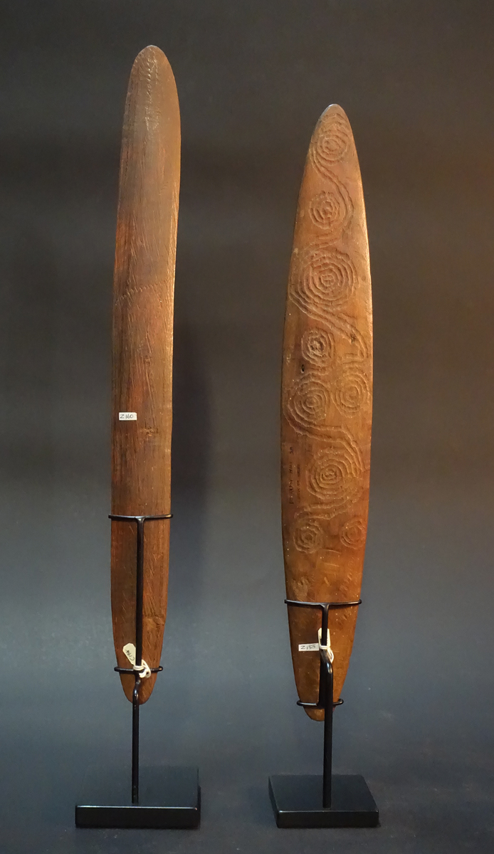 TWO ABORIGINAL MESSAGE STICKS Chris Boylan Oceanic Art