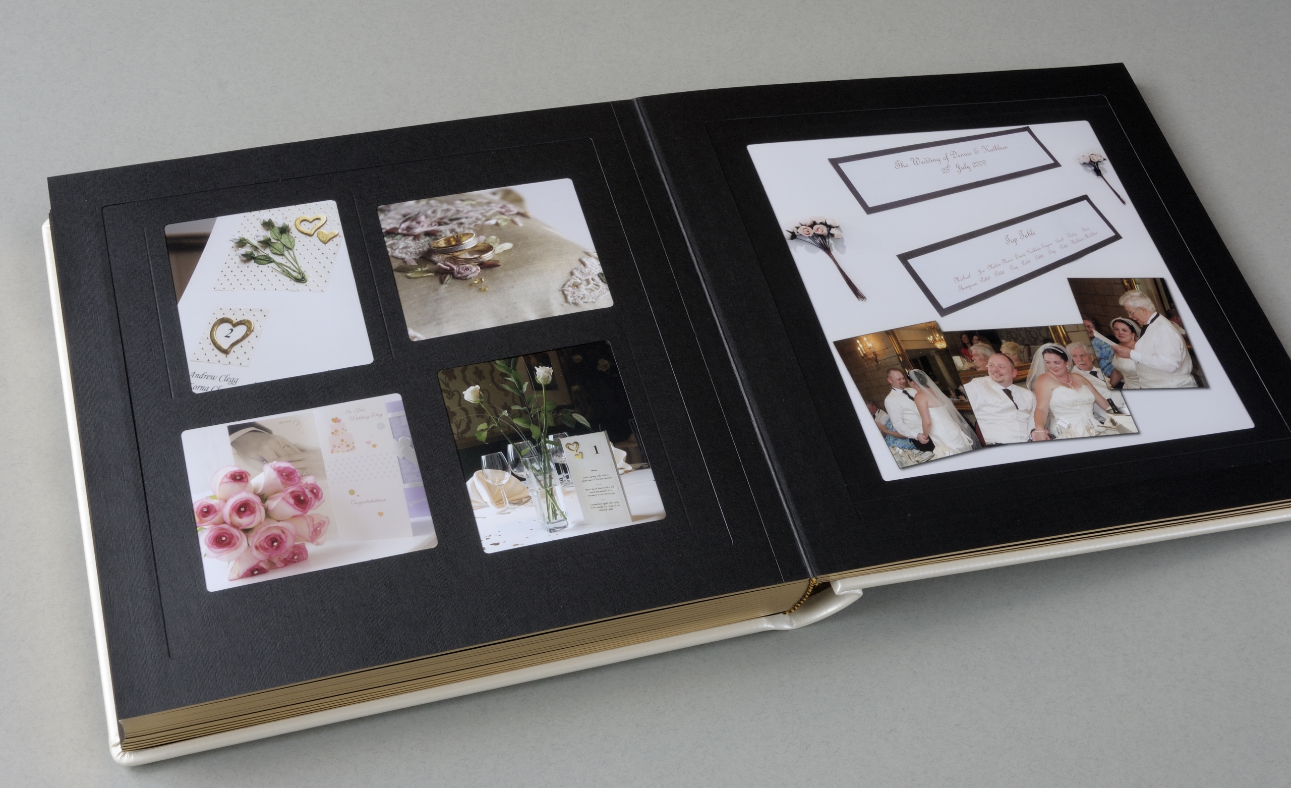 Handmade Italian Wedding Album With Overlays & Carrying Case