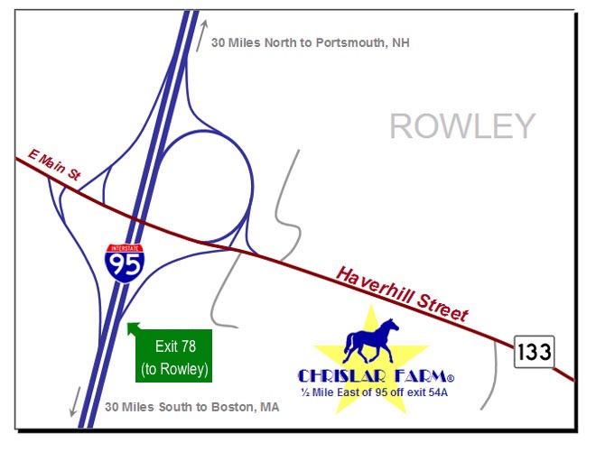 Directions to Chrislar Farm in north shore of Boston Massachusetts