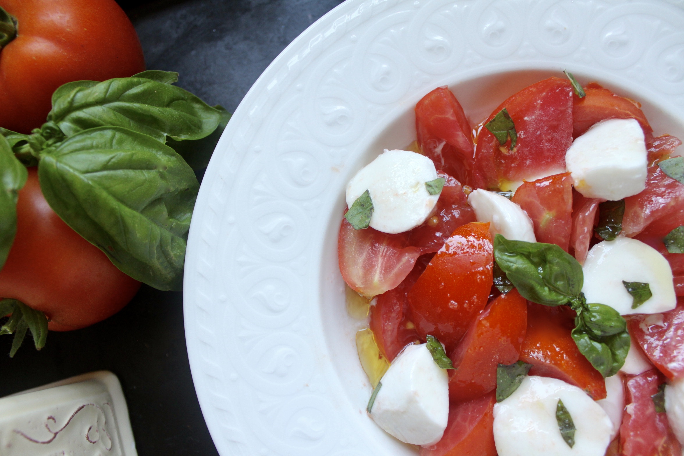 Caprese Salad Recipe or Tomato, Basil, and Mozzarella Salad Christina