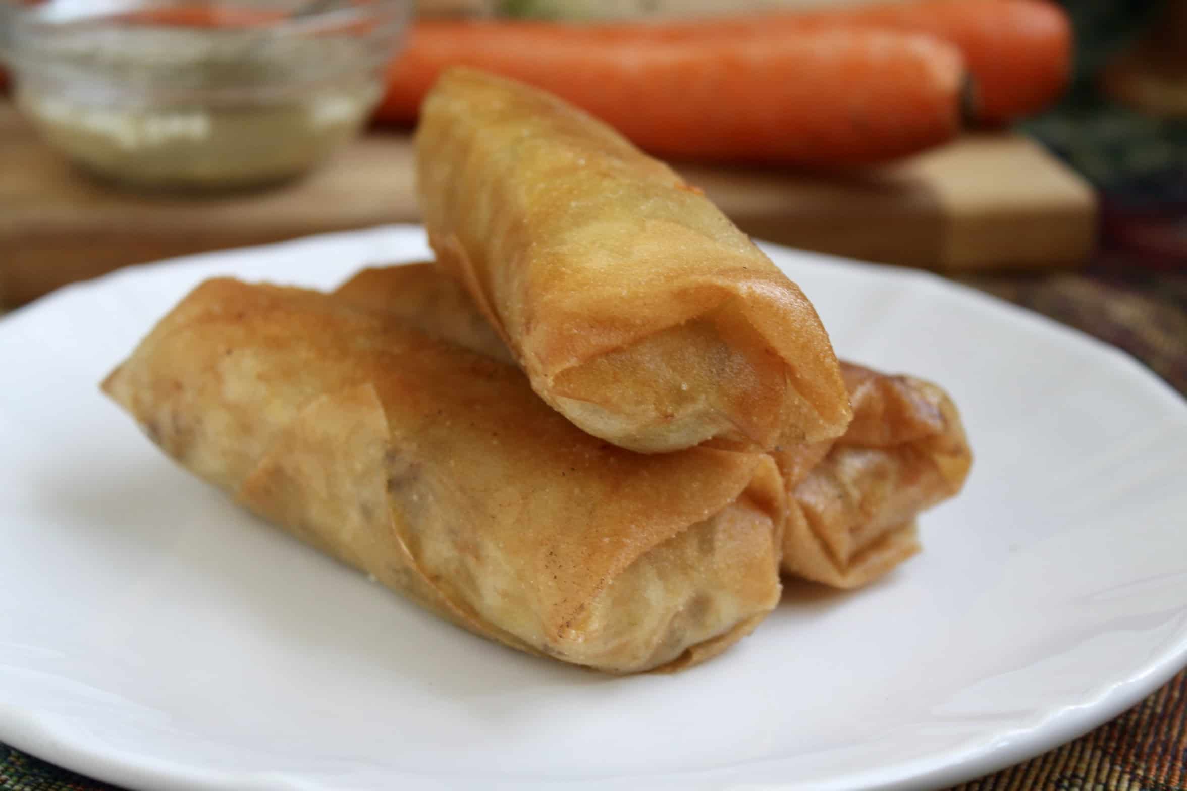 Filipino Lumpia with a Garlic and Black Pepper Vinegar Sauce