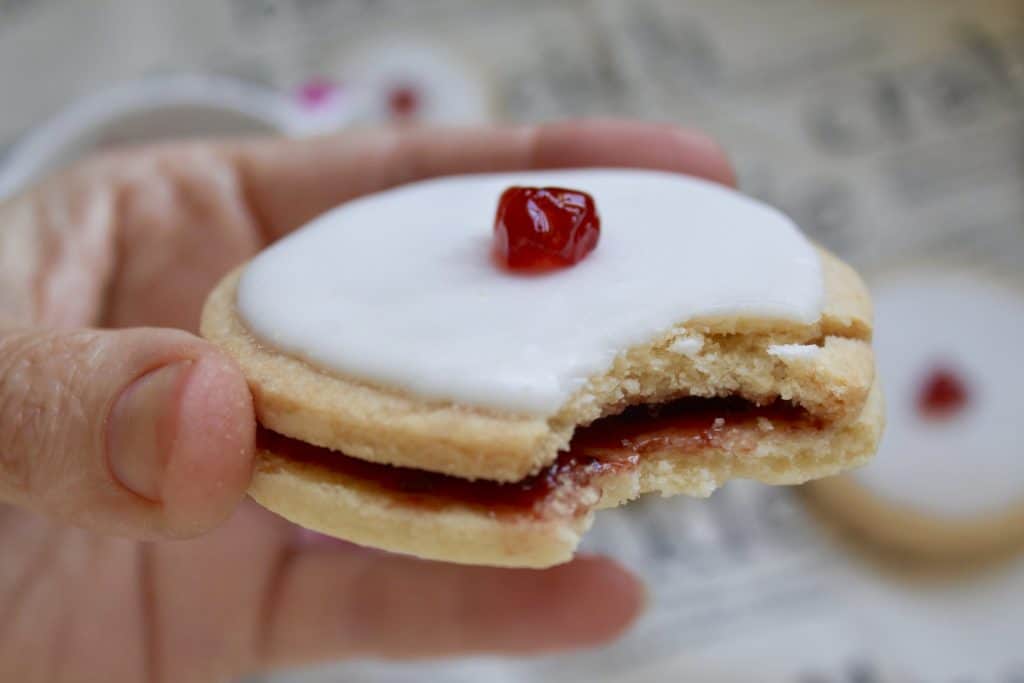 Empire Biscuits (Classic Scottish Iced Cookies with Raspberry Jam) Christina's Cucina