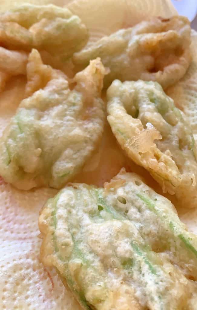 Traditional Italian Fried Zucchini Blossoms (Courgette/Squash Flowers
