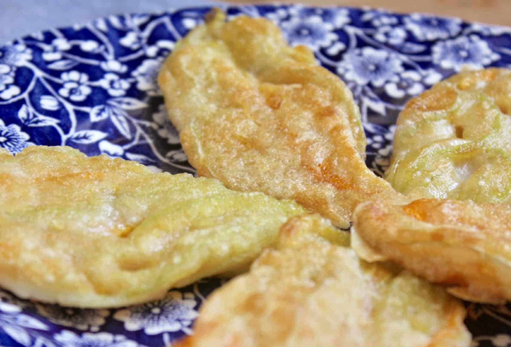 Traditional Italian Fried Zucchini Blossoms (Courgette/Squash Flowers