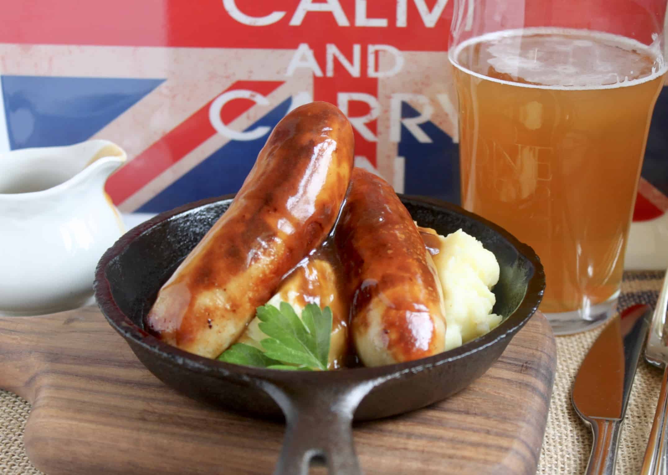 Bangers and Mash (Classic PubStyle Sausages and Mash) Christina's Cucina