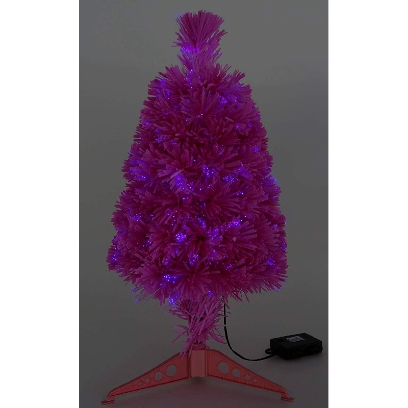 Christmas ConceptsÂ® 60cm (24'') Pink Fibre Optic Christmas Tree With