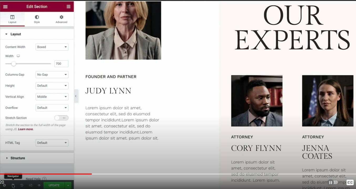 Elementor Navigation Tutorial site Design Melbourne, Wordpress