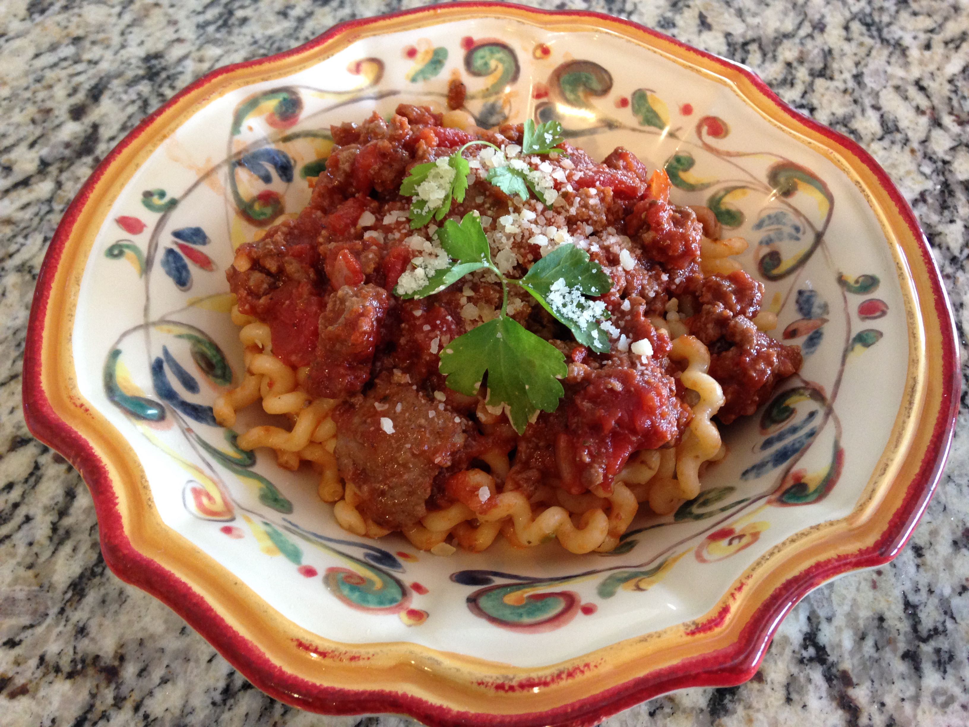 Pasta con sugo di carne Il ricettario famiglia italiana