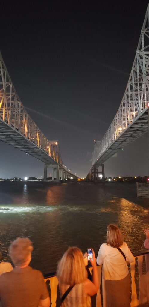 View of the bridge as we went under it during the cruise