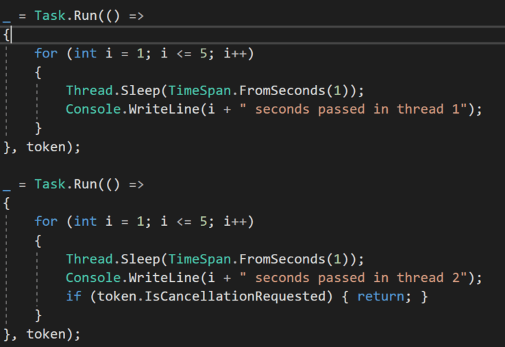Proper task cancellation in (C)