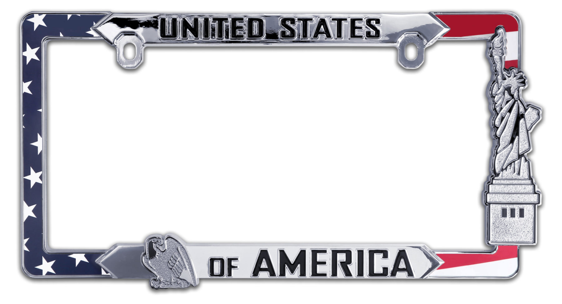 USA Flag License Plate Frame Elektroplate