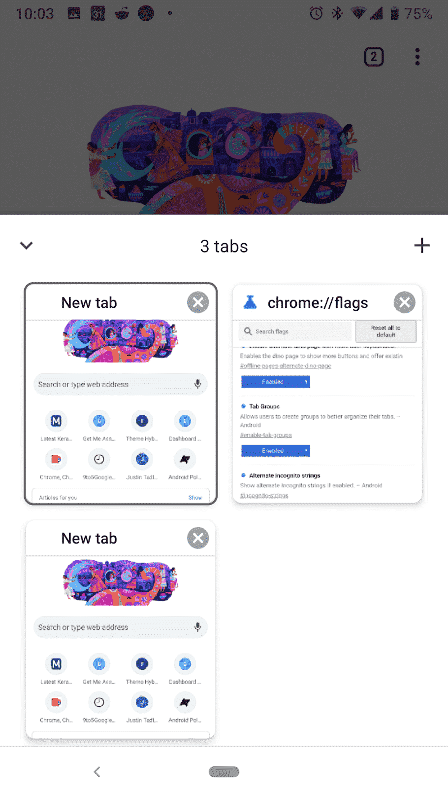 First Look "Tab Groups" in Chrome for Android Chrome Story