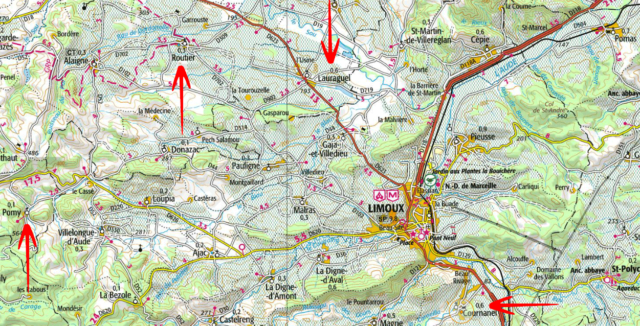 Carte De Limoux Et Ses Environs Cournanel, le berceau des Billard Chroniques d'antan et d'ailleurs