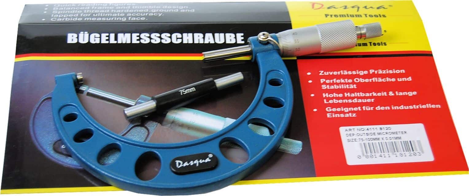 Dasqua 75 100 mm x 0.001 mm Outside Micrometer Chronos Engineering