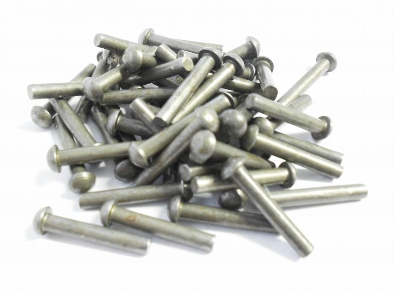 Pack of 25 Steel Round Head Rivets 3/16 x 1/2 Chronos Engineering
