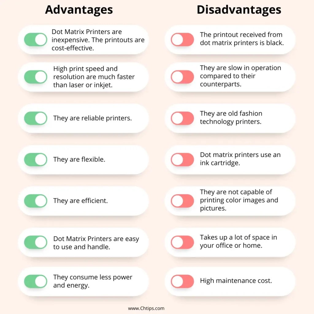 Top 10+ Advantages And Disadvantages Of Dot Matrix Printers Benefits