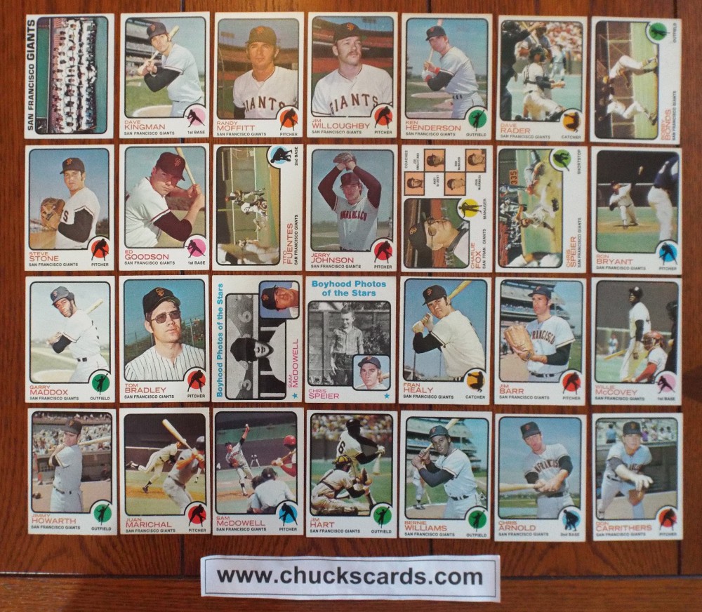 Chuck's Sports Cards 1973 Topps Baseball Card Team Sets