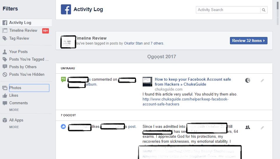 How to find out who hacked my Facebook Account » ChuksGuide