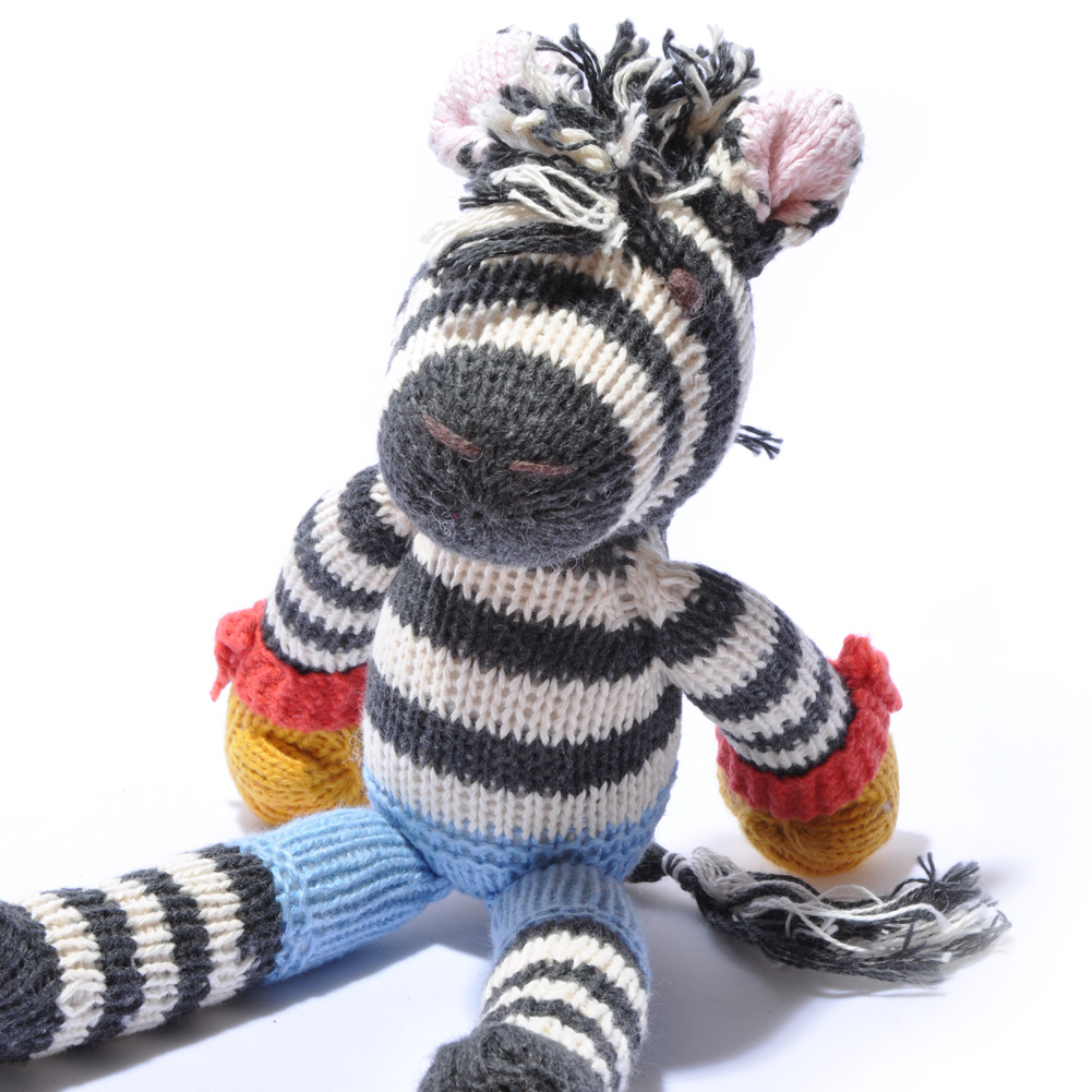 Organic Cotton Boxing Zebra Soft Toy ChunkiChilli