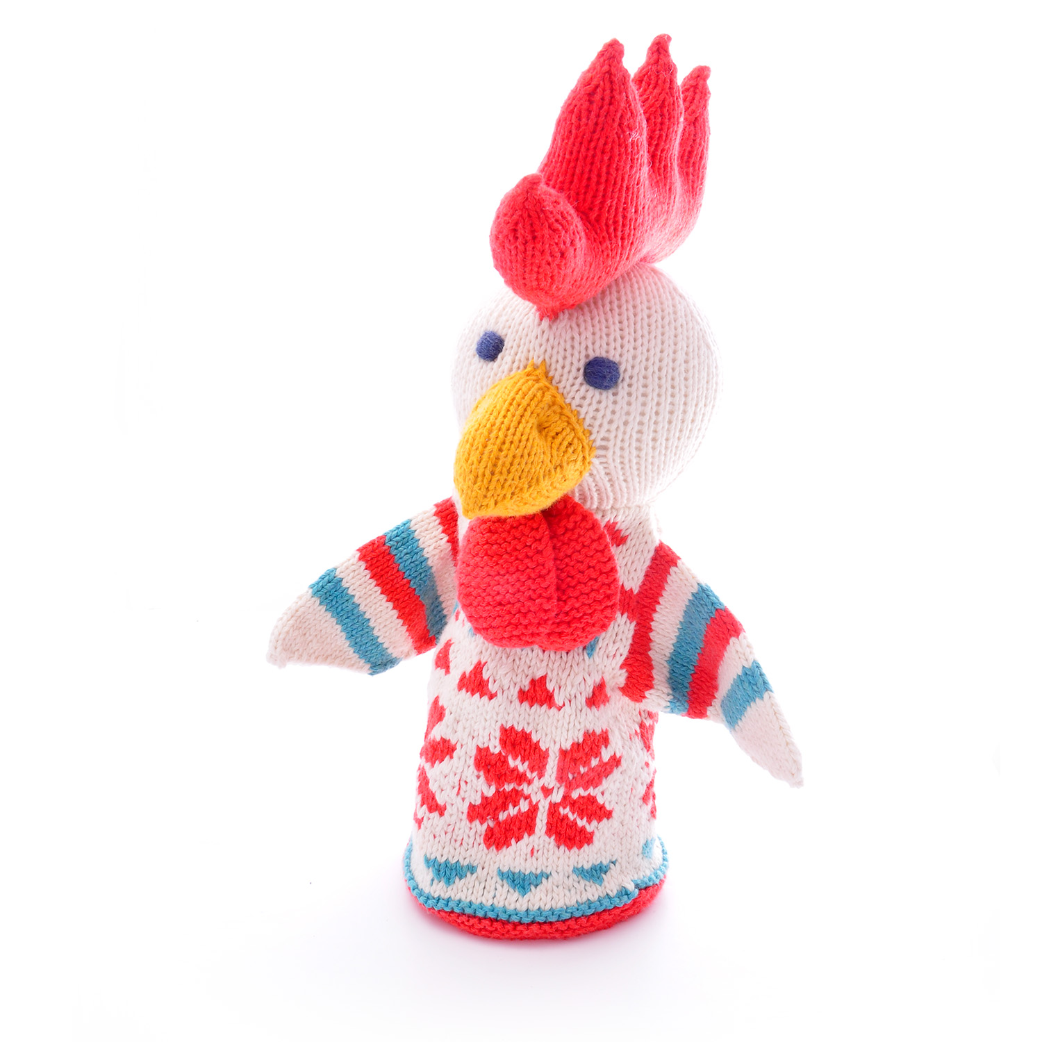 Chicken Hand Puppet in Organic Cotton ChunkiChilli