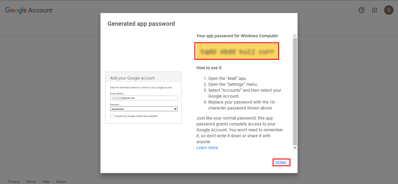 Turn On 2Step Verification & Generate Third Party App Password for Gmail