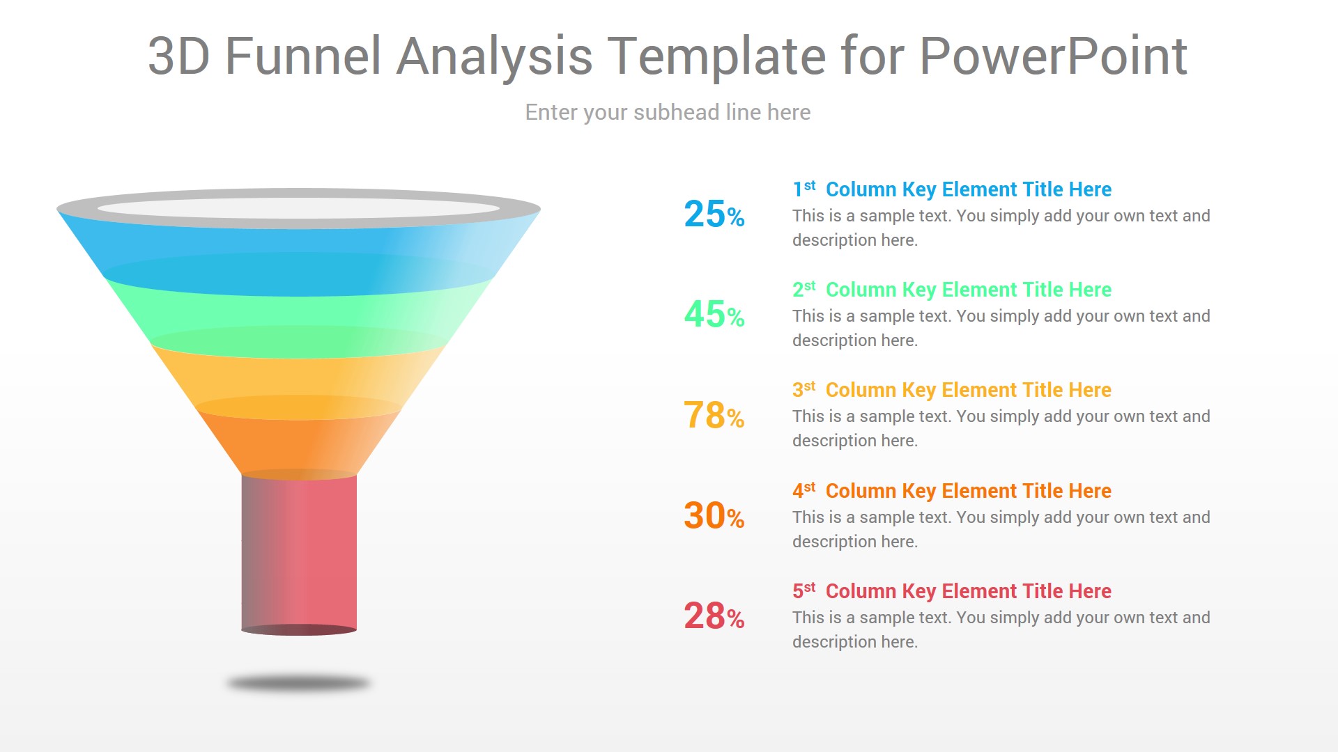 3D Funnel Analysis Template for PowerPoint CiloArt