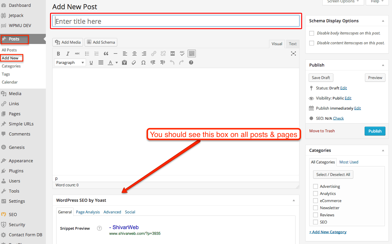 Using SEO by Yoast