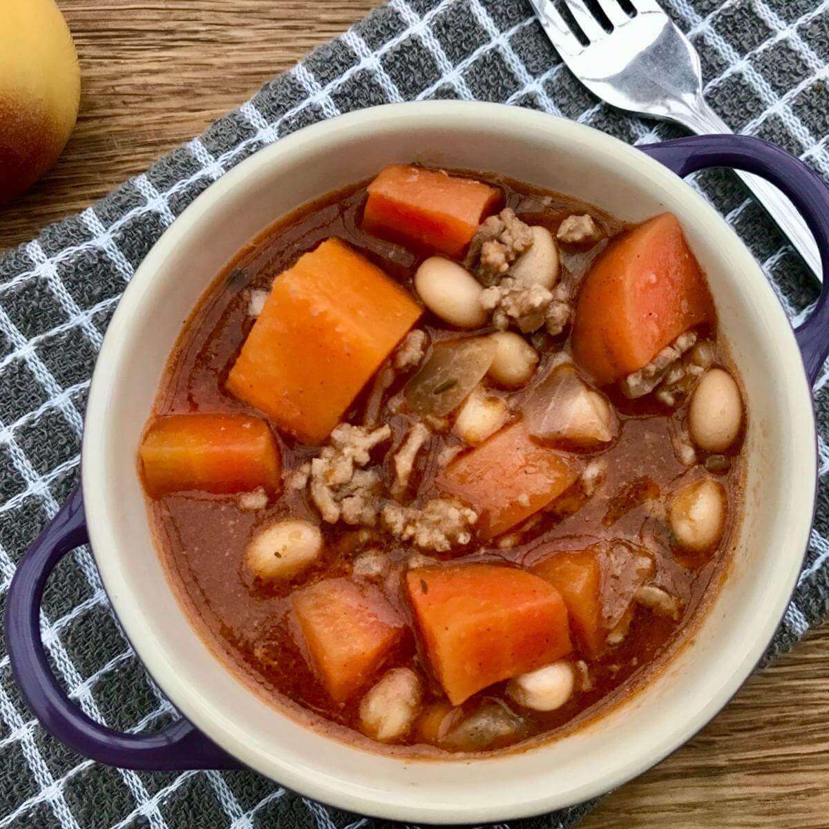 Lamb Mince Stew Cinnamon and Kale