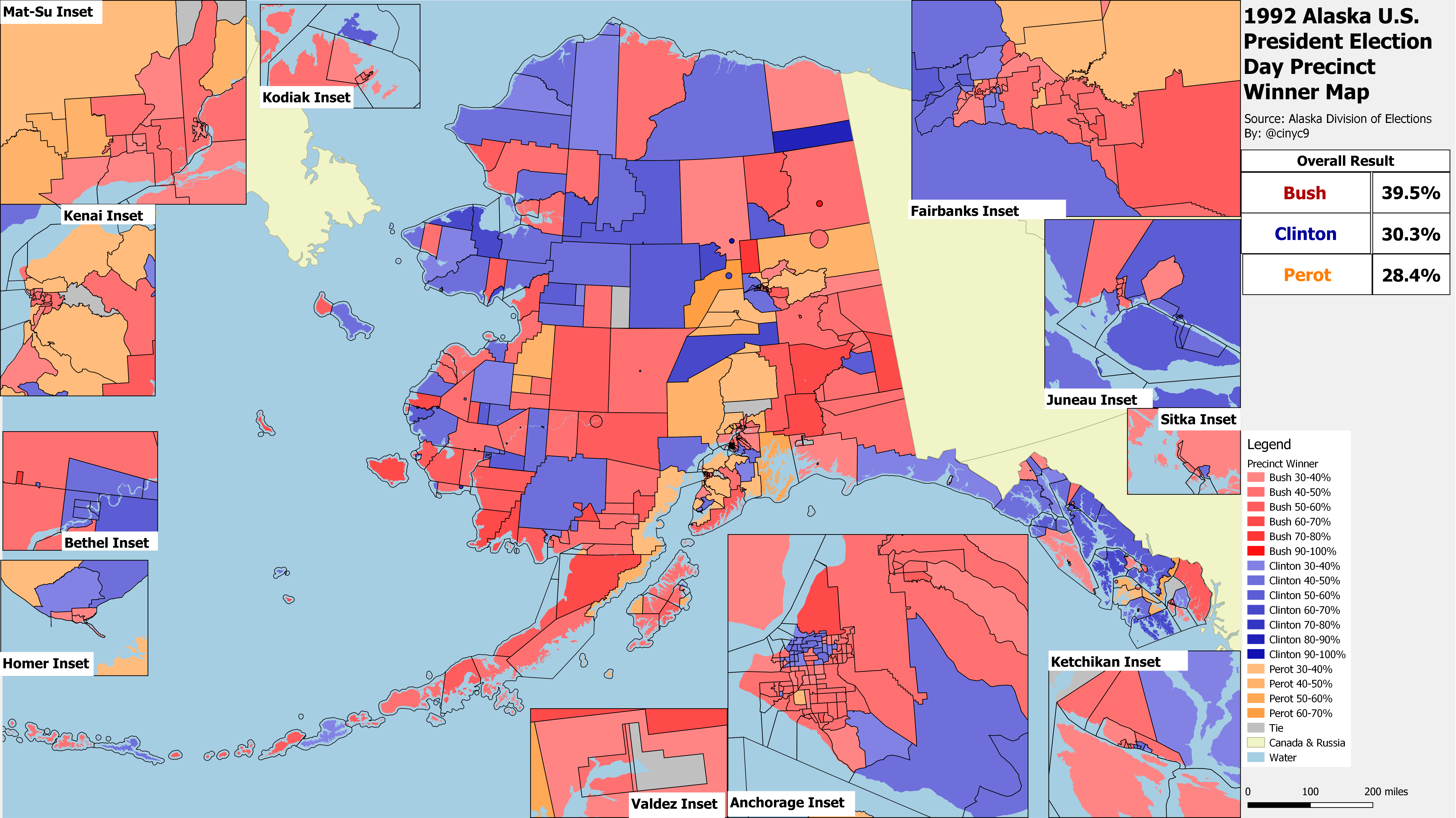 Alaska Results by County Equivalent, 19602016 RRH Elections