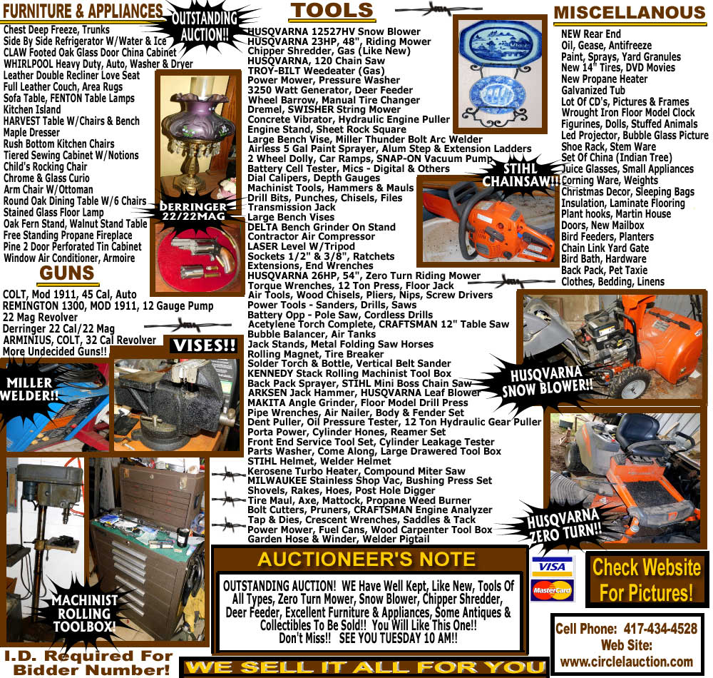 LIVING ESTATE AUCTION IN GOODMAN, MO