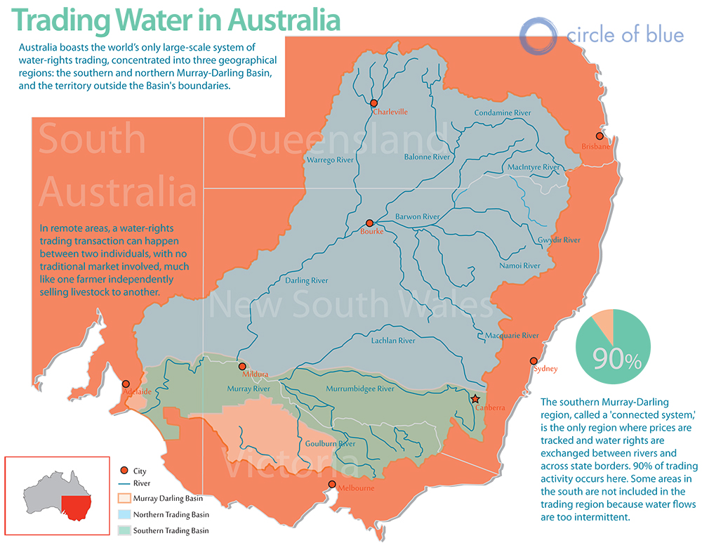 Darling River Australia Map Murray-Darling-Basin-Map - Circle Of Blue