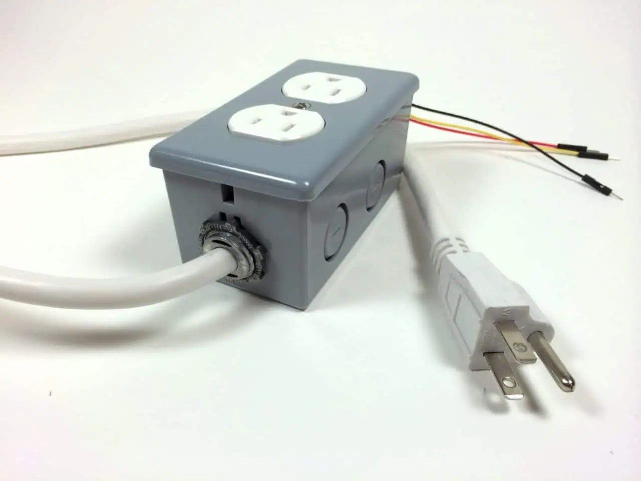 Build an Arduino Controlled Power Outlet The Completed Electrical Outlet Box Top View