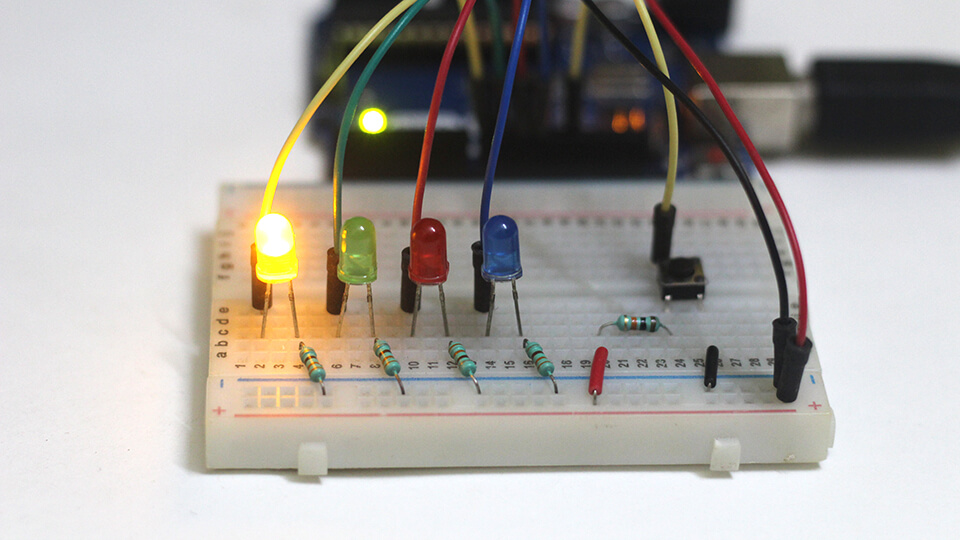 Arduino Buttons and LEDs Push Button Tutorial Circuit Geeks