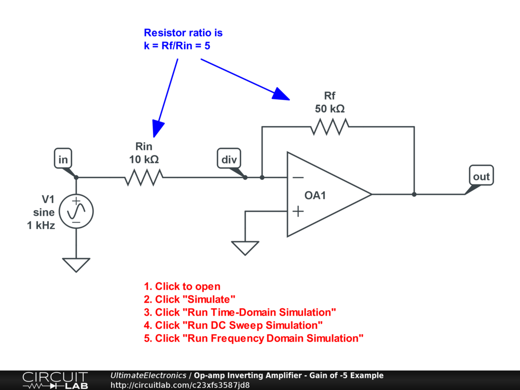 OpAmp Inverting Amplifier Ultimate Electronics Book