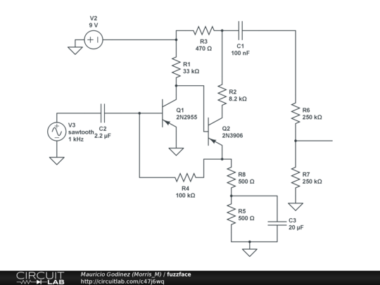 fuzz face - CircuitLab