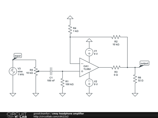 cmoy headphone amplifier - CircuitLab