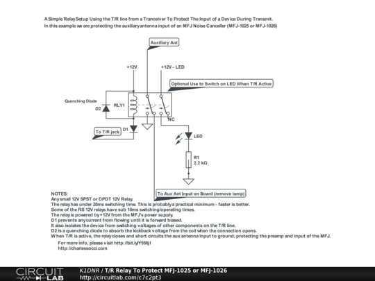 T/R Relay To Protect MFJ-1025 or MFJ-1026 - CircuitLab