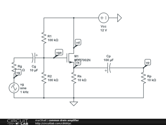 Common Drain Amplifier Diagram