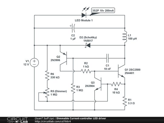 Dimmable Current-controlled LED driver - CircuitLab